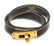 Hermes Black Leather Gold Plated Kelly Double Tour