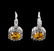 1.50 ctw Yellowish Orange Sapphire and Diamond Earrings