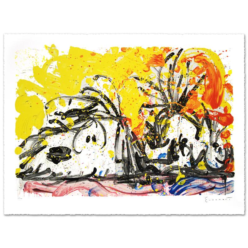 Blow Dry by Everhart, Tom: "Blow Dry" is a limited edition hand pulled original lithograph on museum quality deckle-edge paper, numbered and hand signed by Tom Everhart. This is one of the final Everhart editions to be created 