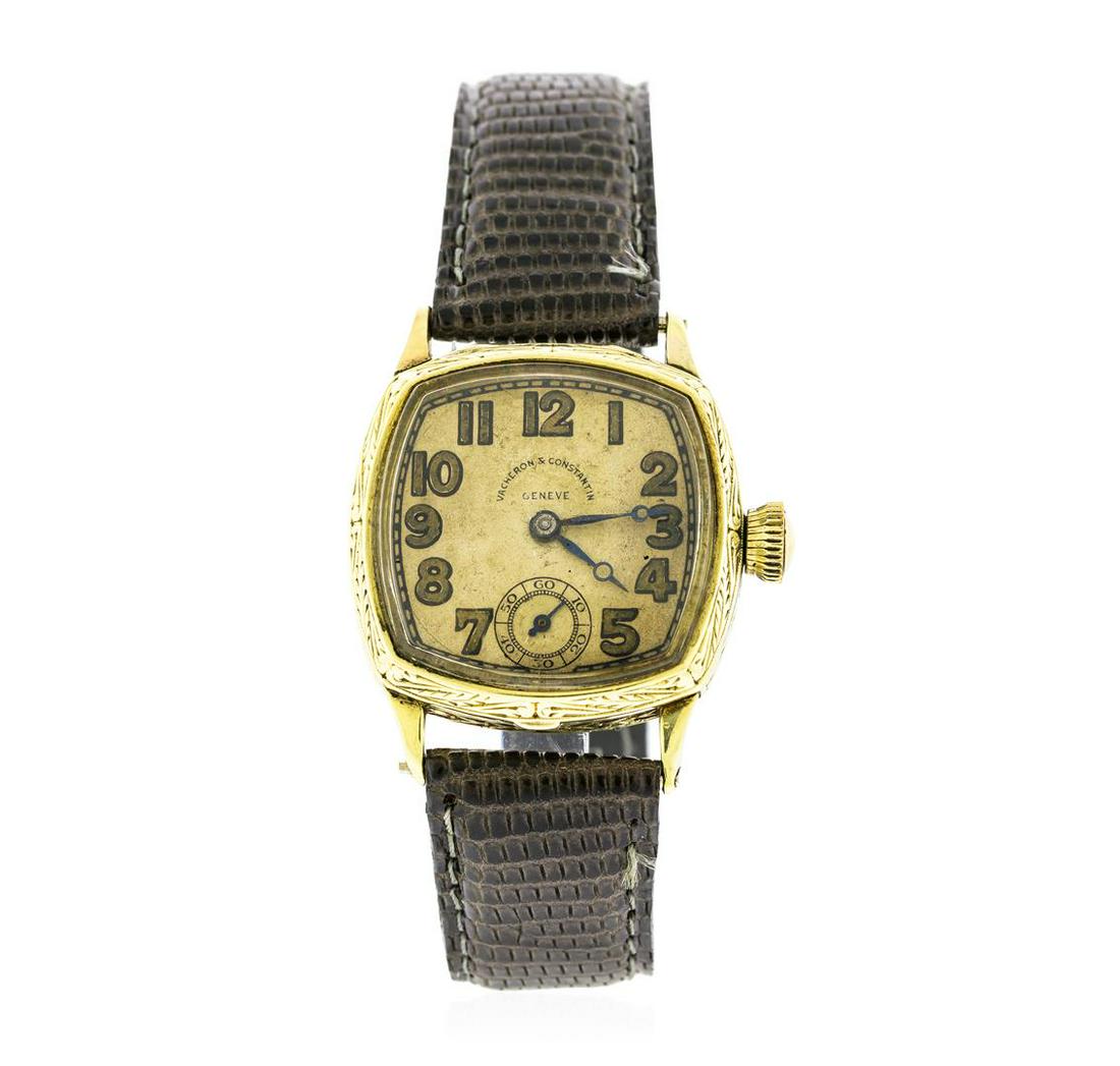 Vacheron Constantin 14KT Yellow Gold Vintage Men's: One, Vacheron Constantin wristwatch electronically tested 14KT Yellow gold, Case: 27mm x 27mm, Custom Case Back: space available for personalized engraving, Crown: scalloped, Bezel: patterned finish, 