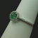 0.57 ctw Emerald and Diamond Ring - 14KT White Gold - 2