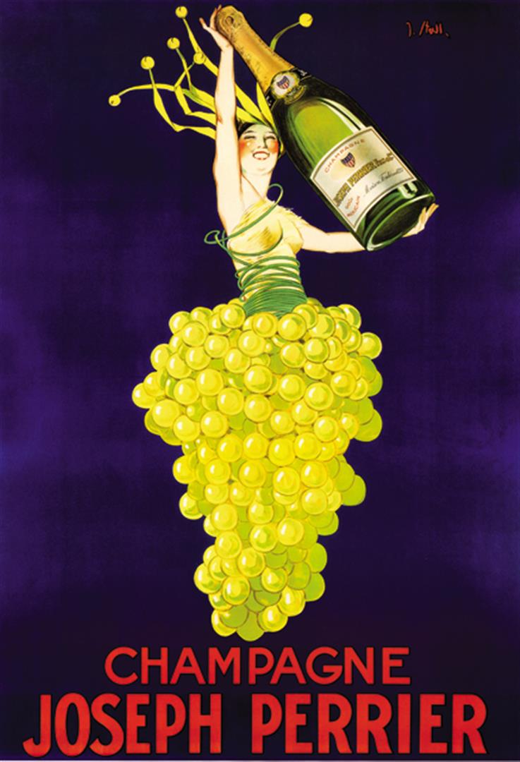 Anonymous - Champagne Joseph Perrier: Artist: Anonymous Title: Champagne Joseph Perrier Medium: Fine Art Reproduction Giclee on Canvas Image Size: Approximately 32 inches x 21.75 inches Framed: Unframed on Unstretched Canvas