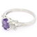 14K White Gold 1.05 ctw Oval Amethyst Solitaire Ring w/ - 5