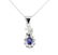 0.45 ctw Blue Sapphire and Diamond Pendant with Chain - - 2