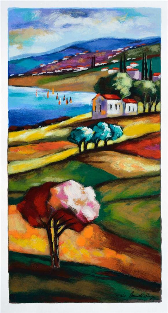 Slava Brodinsky April Morning: Artist: Slava Brodinsky - Title: April Morning - Medium: Serigraph on Fine Art Paper - Signature: Hand-signed by the Artist - Limited Edition: EA 55 - Image Size: Approximately 11 inches x 20.25 inche