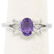 14K White Gold 1.05 ctw Oval Amethyst Solitaire Ring w/