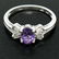 14K White Gold 1.05 ctw Oval Amethyst Solitaire Ring w/ - 2
