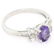 14K White Gold 1.05 ctw Oval Amethyst Solitaire Ring w/ - 6