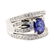 3.61 ctw Blue Sapphire And Diamond Ring - 18KT White