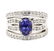 3.61 ctw Blue Sapphire And Diamond Ring - 18KT White - 2