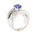 3.61 ctw Blue Sapphire And Diamond Ring - 18KT White - 4
