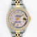Rolex Ladies 2 Tone 18K Gold Bezel Pink MOP Baguette