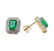 3.57 ctw Emerald and Diamond Earrings - 14KT Yellow - 2