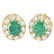 14k Yellow Gold 3.71 ctw Oval Emerald & Round Diamond
