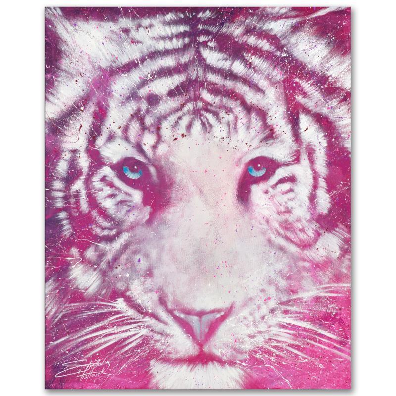 Cat of the Cosmos by Fishwick, Stephen: With bright colors and expressive lines, Stephen Fishwick puts a unique spin on pop culture portraits. "Cat of the Cosmos" is a limited edition giclee on stretched canvas, numbered and bears the artis