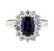 2.55 ctw Sapphire and Diamond Ring - 14KT White Gold - 2