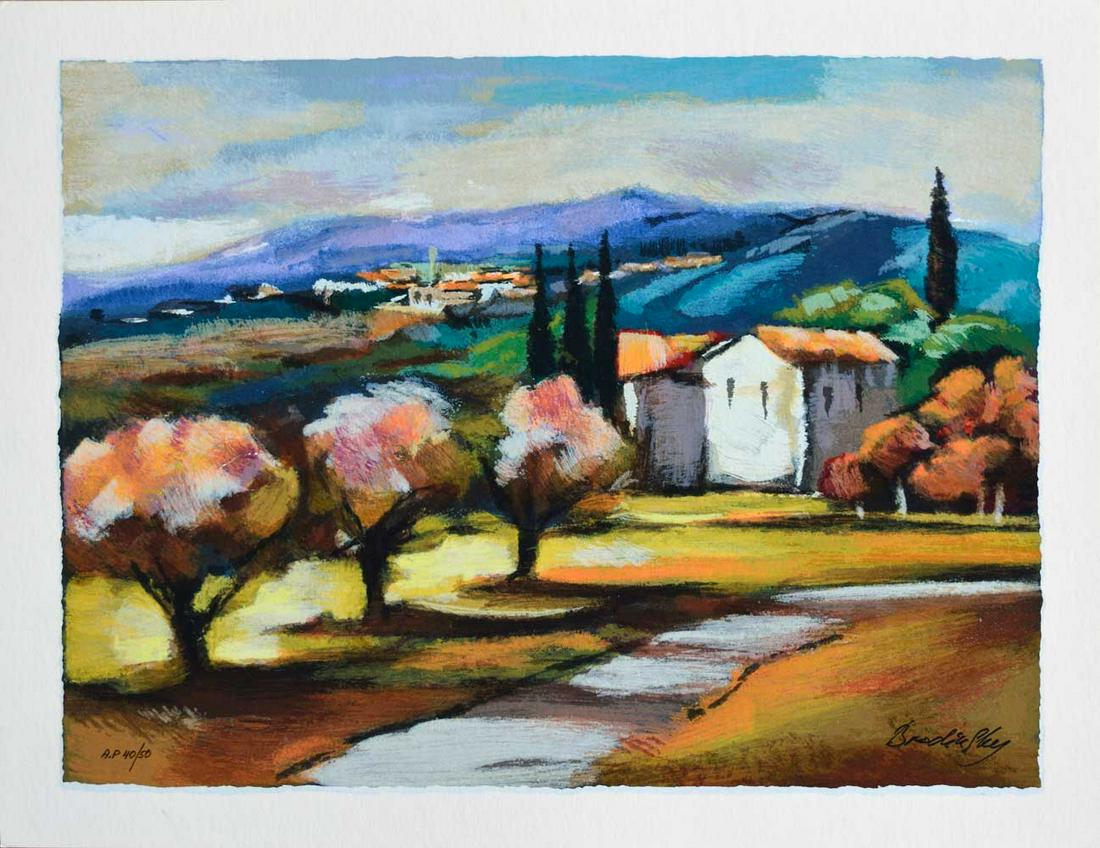 Slava Brodinsky The Way to the Village: Artist: Slava Brodinsky - Title: The Way to the Village - Medium: Serigraph on Fine Art Paper - Signature: Hand-signed by the Artist - Limited Edition: AP 50 - Image Size: Approximately 11.75 inches x