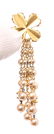 Chanel Gold Clover CC Pearl Dangle Brooch Pin - 4
