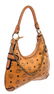 MCM Cognac Visetos Coated Canvas Suede Small Hobo Bag - 3