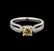 1.01 ctw Brown Diamond Ring - 18KT White Gold - 2