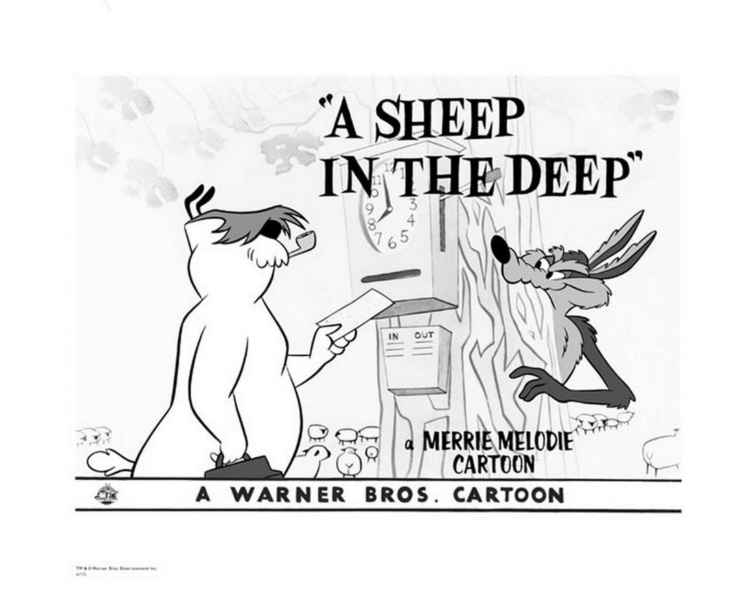 Warner Brothers Hologram A Sheep in Deep: Artist: Warner Brothers - Title: A Sheep in Deep - Medium: Giclee on Fine Art Paper - Limited Edition: 500 - Image Size: Approximately 12 Inches x 16 inches - Paper Size: Approximately 16 inches x 20 