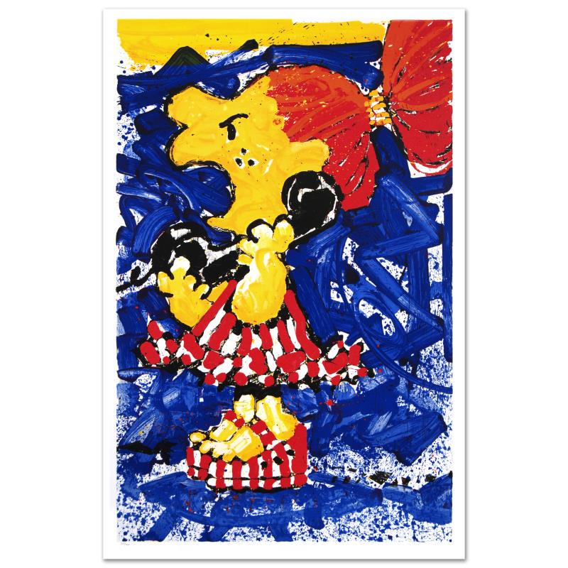 1-800 My Hair Is Pulled Too Tight by Everhart, Tom: "1-800 My Hair is Pulled too Tight" is a limited edition hand pulled original lithograph on museum quality paper, numbered and hand signed by Tom Everhart. This is one of the final Everhart editions t