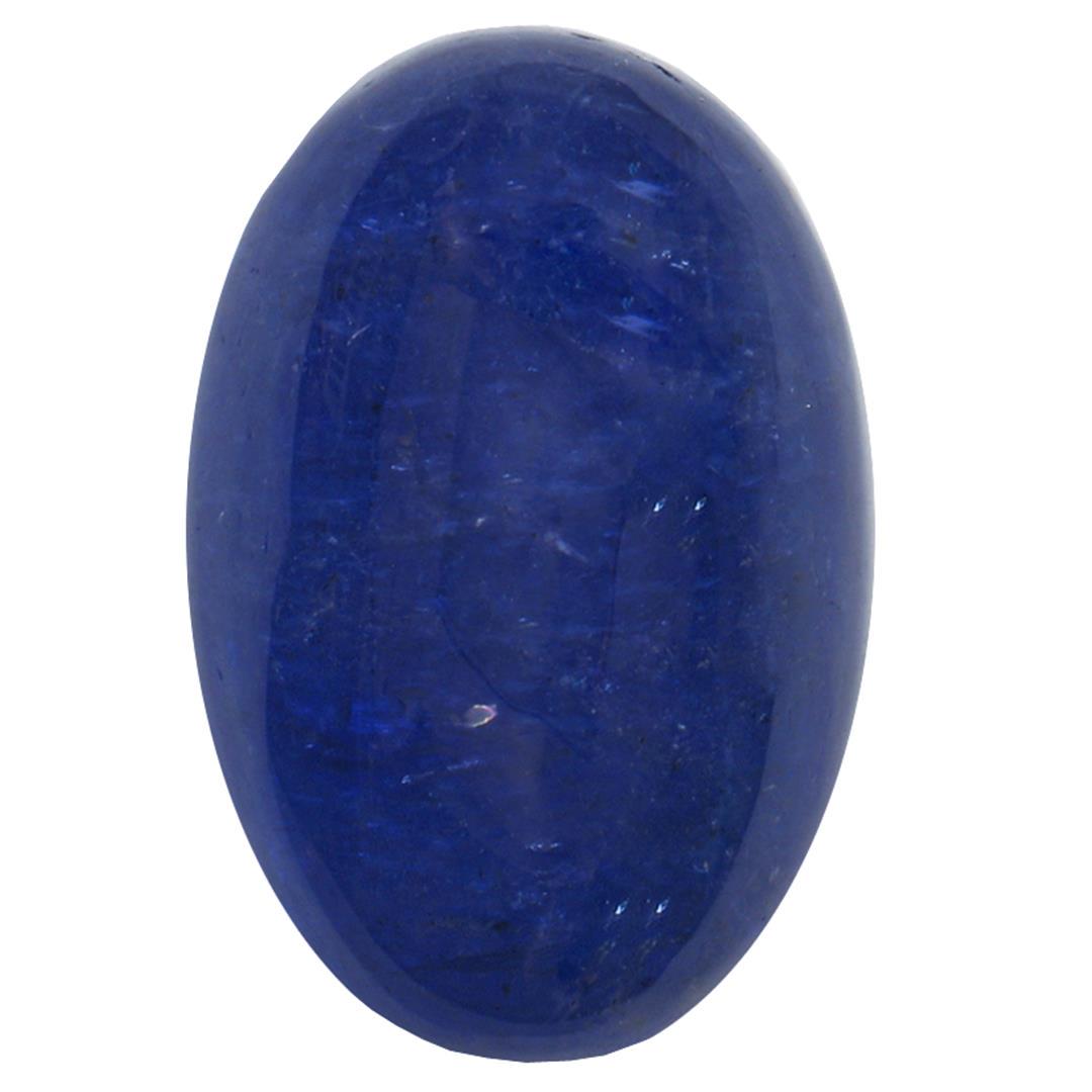10.18 ctw Cabochon Tanzanite Parcel: One oval cabochon cut tanzanite, measuring 15.00 x 10.00 x 7.00mm, exact weight 10.18ct., clarity is heavily included, type I, dark, moderately strong, blue color, (GIA B 7/4), cut is good. Transmitti