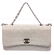 Chanel White Stitched Leather Single Flap Bag - 2