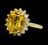 5.50 ctw Citrine Quartz and Diamond Ring - 14KT Yellow
