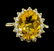 5.50 ctw Citrine Quartz and Diamond Ring - 14KT Yellow - 2