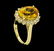 5.50 ctw Citrine Quartz and Diamond Ring - 14KT Yellow - 4