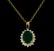 4.38 ctw Emerald and Diamond Pendant With Chain - 14KT - 2