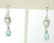 18K Solid White Gold Dangle Drop Earrings w/ an Oval