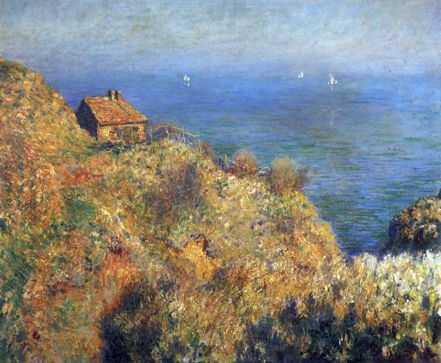 Claude Monet - Fishermans Lodge at Varengeville: Artist: Claude Monet - Title: Fishermans Lodge at Varengeville - Medium: Fine Art Reproduction Giclee on Canvas - Image Size: Approximately 16.5 inches x 20 inches - Unframed on Unstretched Canvas - B