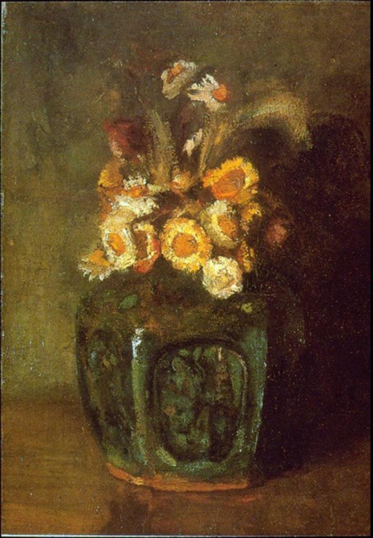 Van Gogh - Ginger Jar: Artist: Vincent Van Gogh - Title: Ginger Jar - Medium: Fine Art Reproduction Giclee on Archival Canvas - Image Size: Approximately 32 inches x 22.25 inches - Unframed on Unstretched Canvas - Biography
