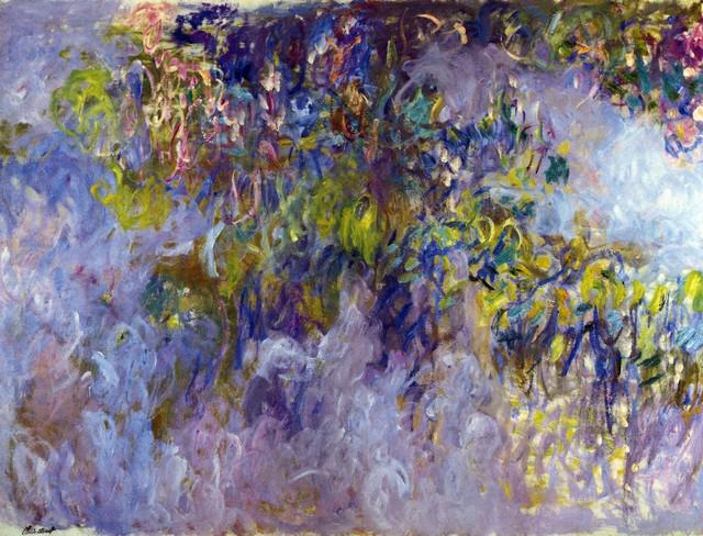 Claude Monet - Wisteria [1]: Artist: Claude Monet - Title: Wisteria [1] - Medium: Fine Art Reproduction Giclee on Canvas - Image Size: Approximately 15.25 inches x 20 inches - Unframed on Unstretched Canvas - Biography: Claude Mo
