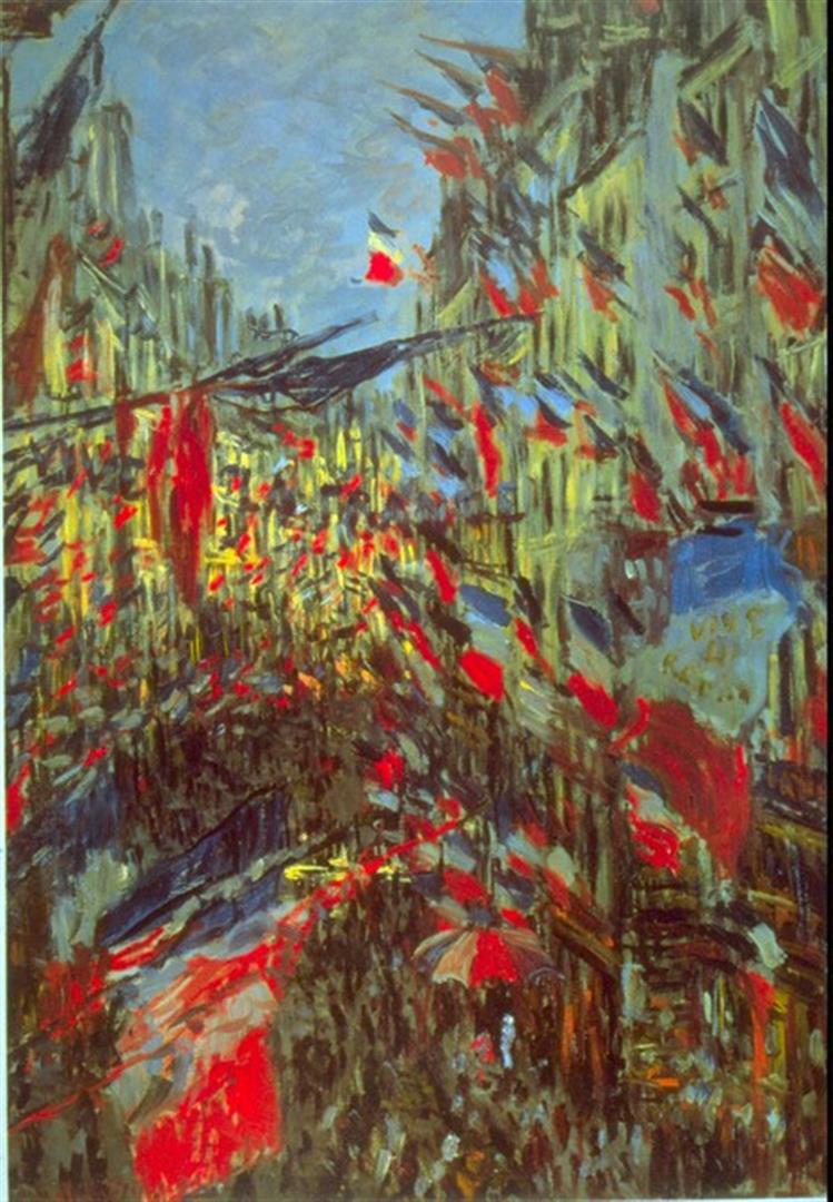 Claude Monet - Festivities: Artist: Claude Monet - Title: Festivities - Medium: Fine Art Reproduction Giclee on Canvas - Image Size: Approximately 20 inches x 13.75 inches - Unframed on Unstretched Canvas - Biography: Claude Mon