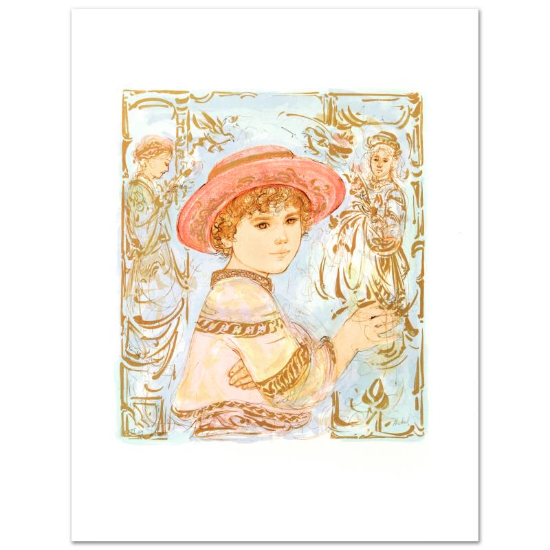 Todd by Hibel (1917-2014): "Todd" is a limited edition lithograph on paper, numbered and hand signed by Edna Hibel (1917-2014). Includes Certificate of Authenticity! Measures approx. 20" x 26" (with border), 15" x 17" (image).