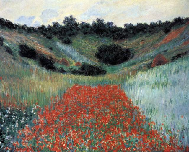 Claude Monet - Poppy Field in Giverny: Artist: Claude Monet - Title: Poppy Field in Giverny - Medium: Fine Art Reproduction Giclee on Canvas - Image Size: Approximately 16 inches x 20 inches - Unframed on Unstretched Canvas - Biography: Cl