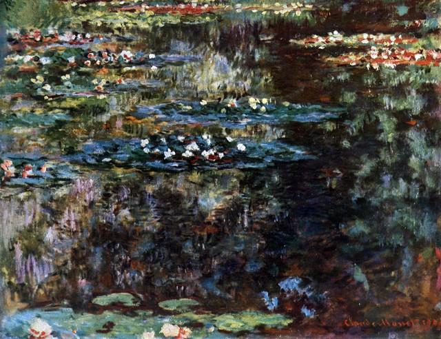 Claude Monet - Water Garden at Giverny: Artist: Claude Monet - Title: Water Garden at Giverny - Medium: Fine Art Reproduction Giclee on Canvas - Image Size: Approximately 15.25 inches x 20 inches - Unframed on Unstretched Canvas - Biography