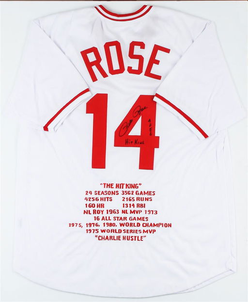 For Auction Cincinnati Reds Pete Rose Autographed Jersey With Stats 0023 On Sep 15 2020 Federal Assets Auctioneers In Ca