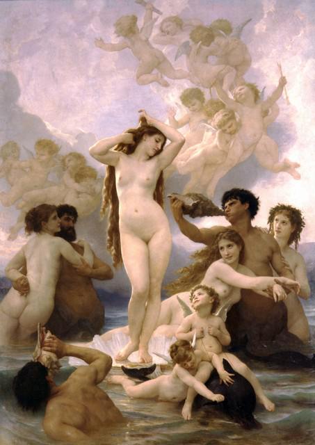 William Bouguereau - The Birth of Venus: Artist: William Bouguereau Title: The Birth of Venus Medium: Fine Art Reproduction Giclee on Canvas Image Size: Approximately 32 inches x 22.75 inches Unframed on Unstretched Canvas Biography: "Willia