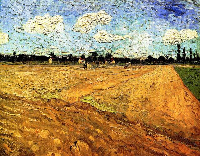 Van Gogh - Ploughed Field: Artist: Vincent Van Gogh - Title: Ploughed Field - Medium: Fine Art Reproduction Giclee on Archival Canvas - Image Size: Approximately 15.5 inches x 20 inches - Unframed on Unstretched Canvas - Biogra