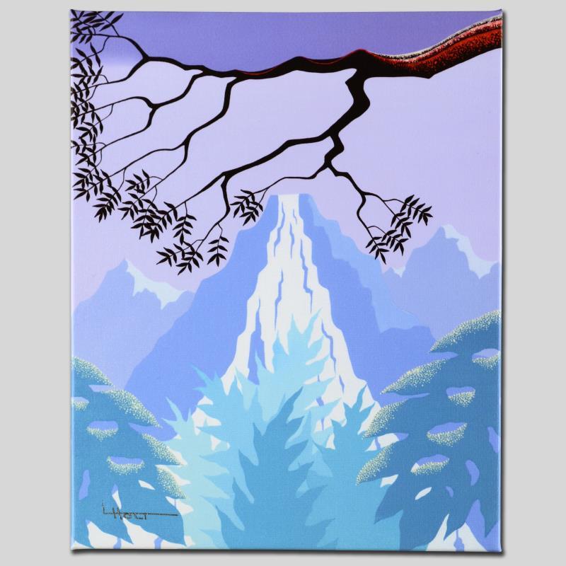 Mystic Falls by Holt, Larissa: Larissa Holt, a student of distinguished artist Eyvind Earle(1916-2000), uses bold colors and breathtaking scenery to create images of Nature in her own unique style. "Mystic Falls" is a limited editi