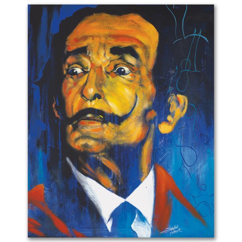 Dali by Fishwick, Stephen: With bright colors and expressive lines, Stephen Fishwick puts a unique spin on pop culture portraits. "Dali" is a limited edition giclee on stretched canvas, numbered and bears the artist's authorize