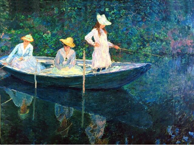 Claude Monet - Women Fishing: Artist: Claude Monet - Title: Women Fishing - Medium: Fine Art Reproduction Giclee on Canvas - Image Size: Approximately 24 inches x 32 inches - Unframed on Unstretched Canvas - Biography: Claude Mone