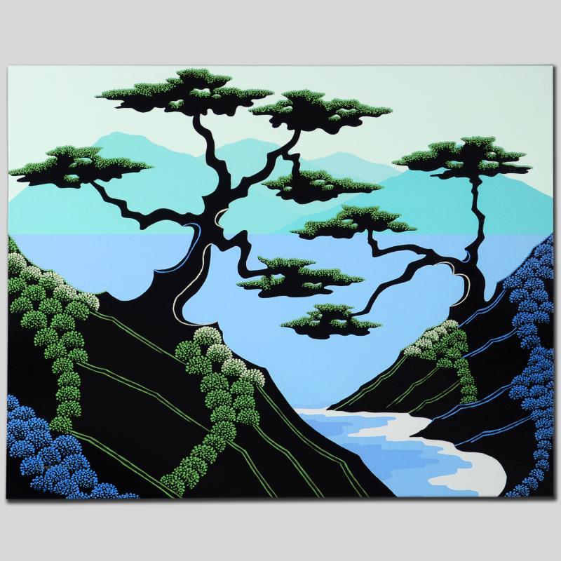 Secret Cove by Holt, Larissa: Larissa Holt, a student of distinguished artist Eyvind Earle(1916-2000), uses bold colors and breathtaking scenery to create images of Nature in her own unique style. "Secret Cove" is a limited editio