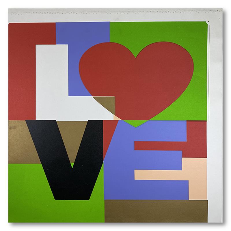 Steve Kaufman (1960-2010), "LOVE" Hand Signed and: "LOVE" is a limited edition hand pulled silkscreen mixed media on canvas by Andy Warhol protege Steve Kaufman (1960-2010). This piece is numbered and 49/50 and hand signed inverso. Includes letter of 