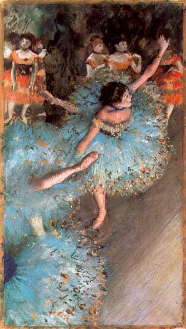 Edgar Degas - The Greens Dancers: Artist: Degas - Title: The Greens Dancers - Medium: Fine Art Reproduction Giclee on Archival Canvas - Image Size: Approximately 20 inches x 11.25 inches - Framed: Unframed on Unstretched Canvas - Edga