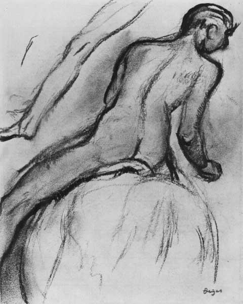 Edgar Degas - Nude Rider: Artist: Degas - Title: Nude Rider - Medium: Fine Art Reproduction Giclee on Archival Canvas - Image Size: Approximately 20 inches x 16 inches - Framed: Unframed on Unstretched Canvas - Edgar Degas was